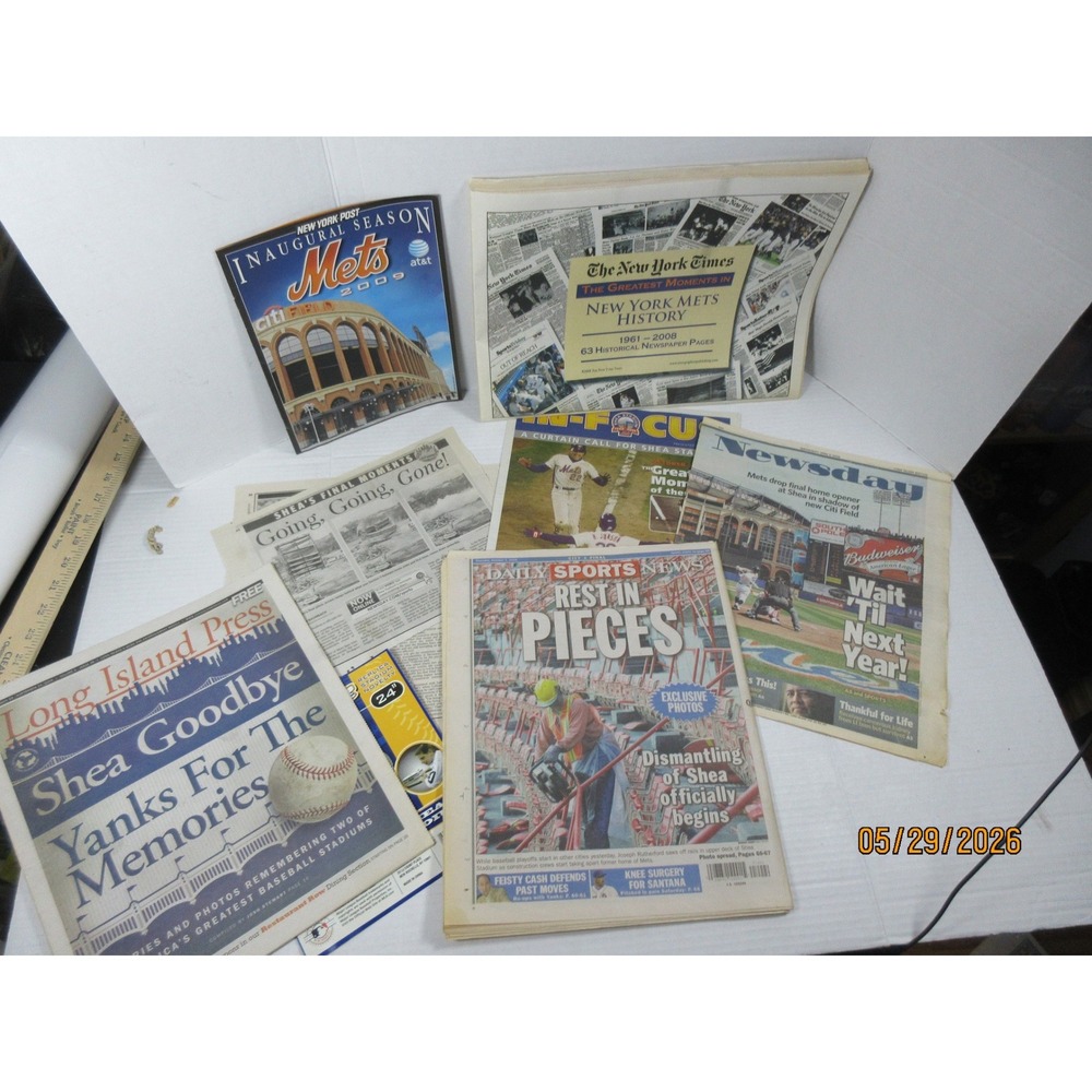 New York Mets Shea Stadium Citi Field Newspaper Lot 1961-2009 NY Times Newsday